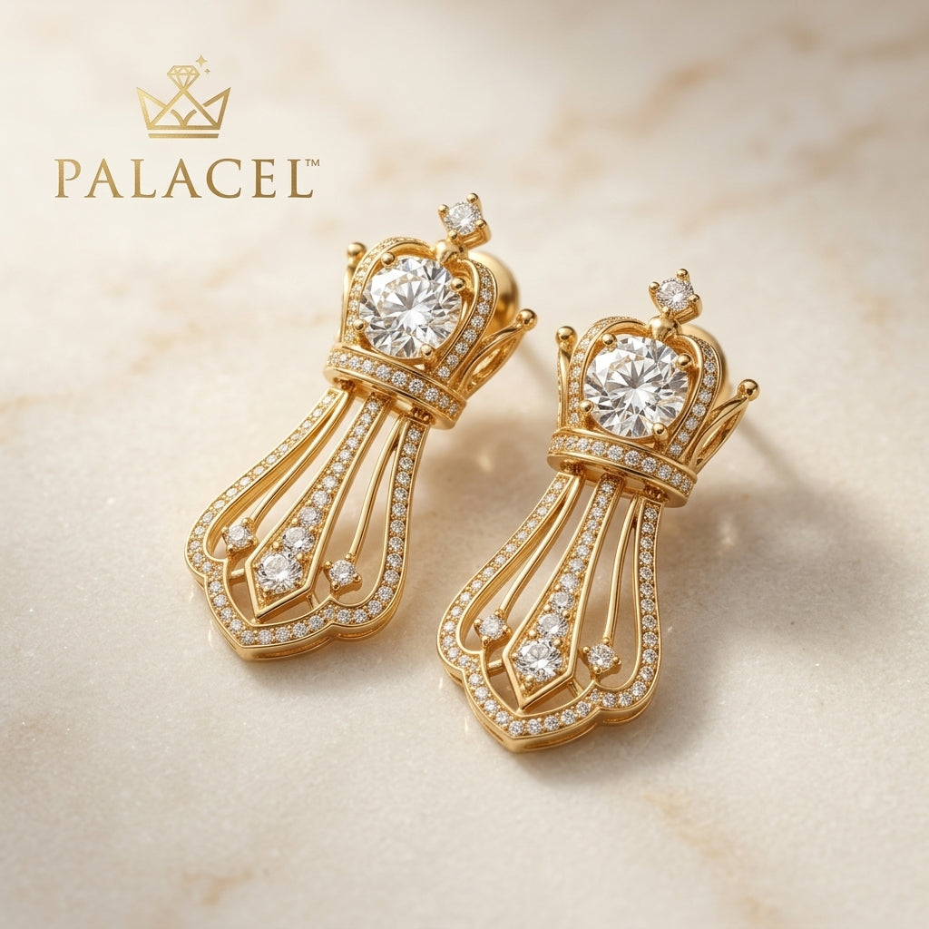 Palacel™ Imperial Glow Crown Drop Earrings