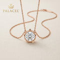 Palacel™ Rose Orbit Solitaire Halo Pendant Necklace