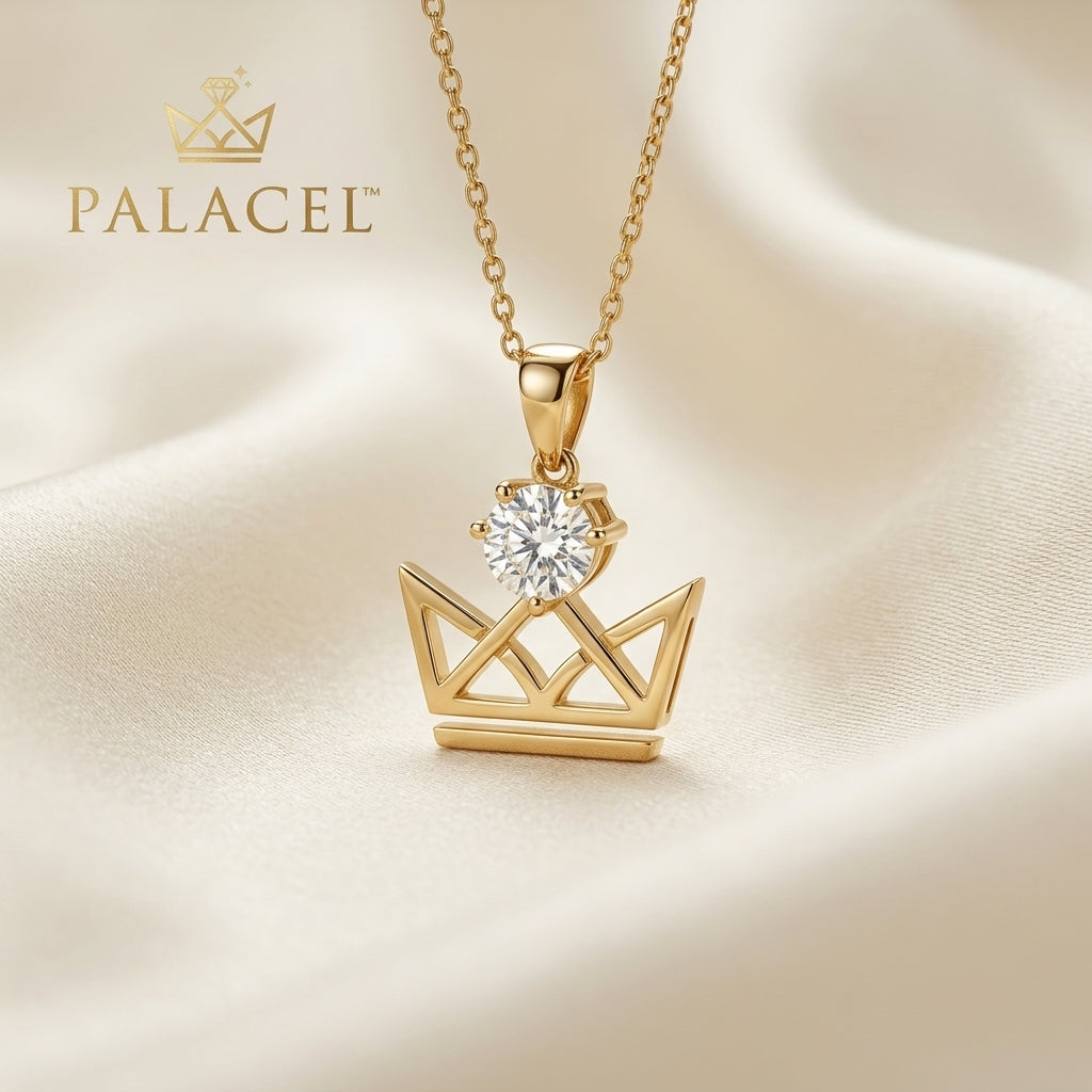 Palacel™ Aurora Crown Diamond Pendant Necklace